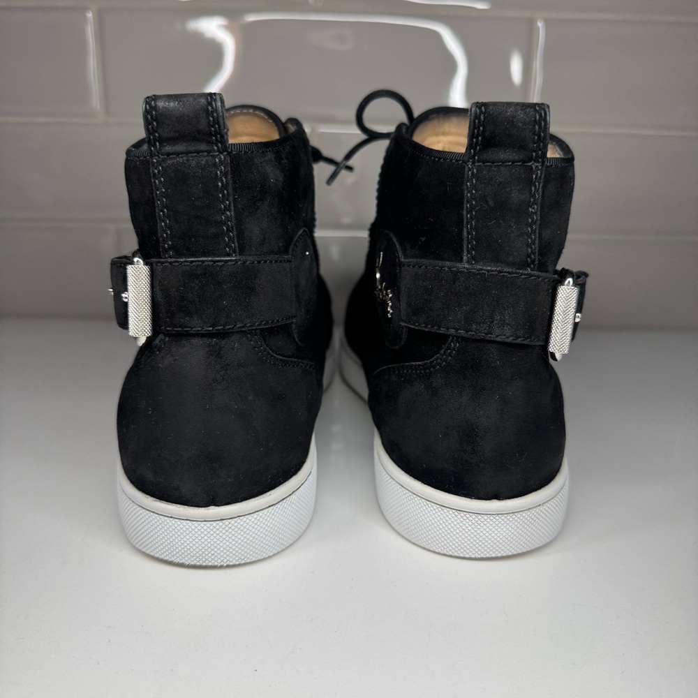 Christian Louboutin Nono Suede Belted Hi Top Sneakers - Picture 9 of 11